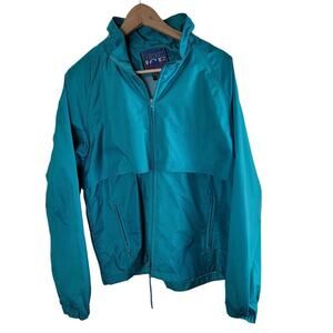 Black Ice Vintage 90s Hoodie Windbreaker Jacket size M color Green Teal